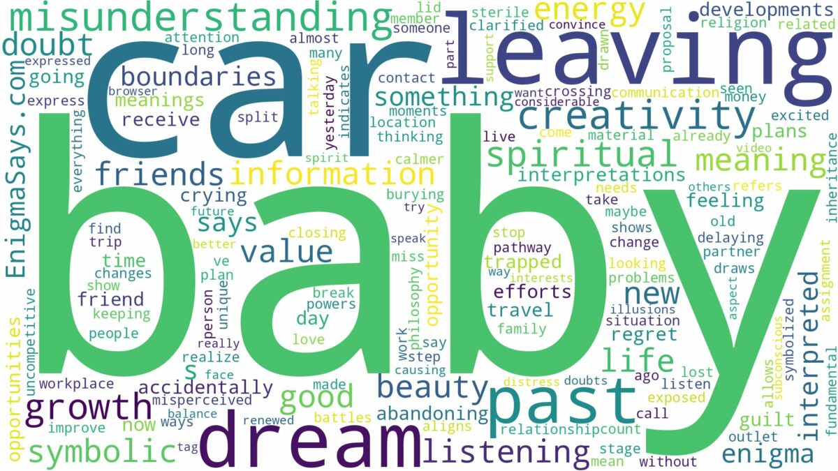 dreaming of leaving baby in car and related dreams with their meanings in a word cloud