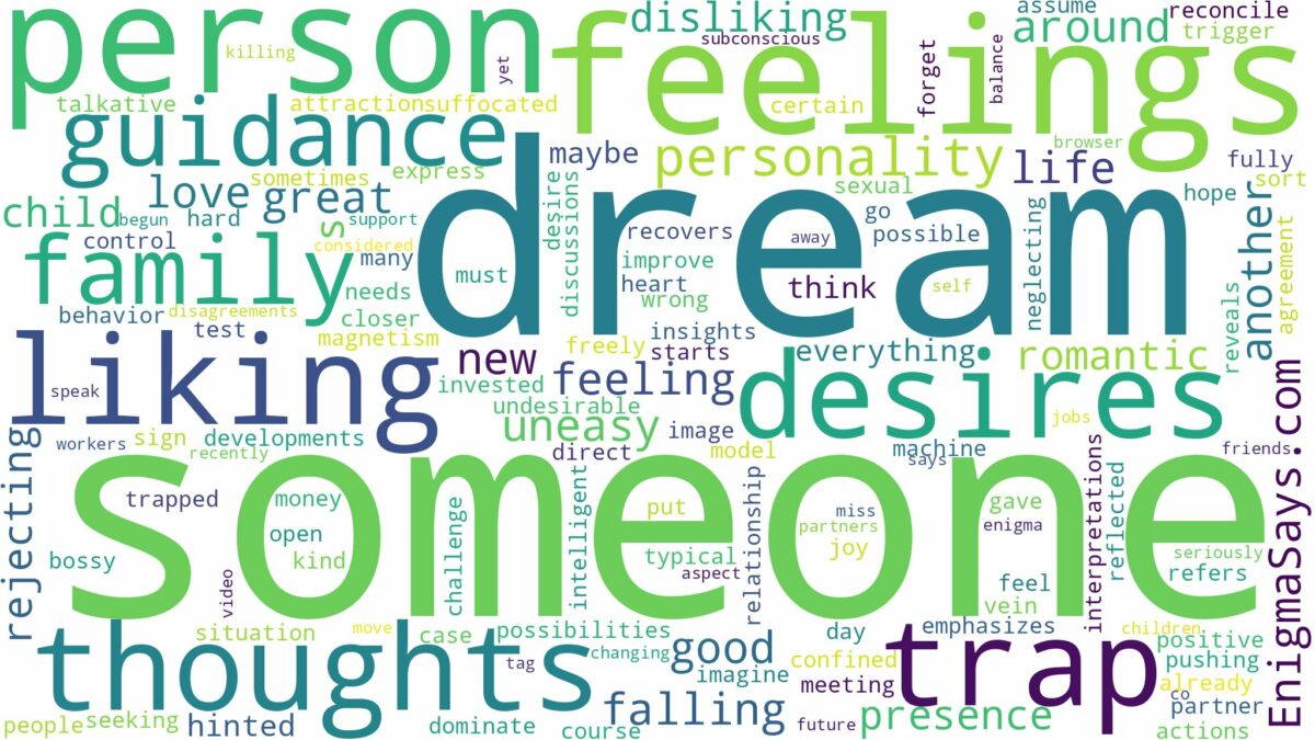 dream of liking someone and related dreams with their meanings in a word cloud