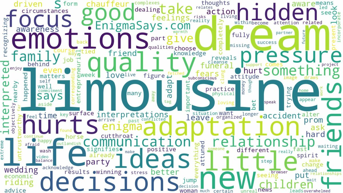 dream about limousine and related dreams with their meanings in a word cloud