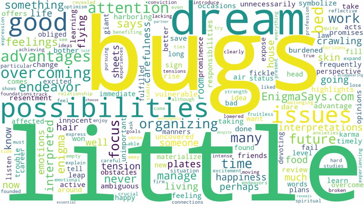 dream about little bugs and related dreams with their meanings in a word cloud