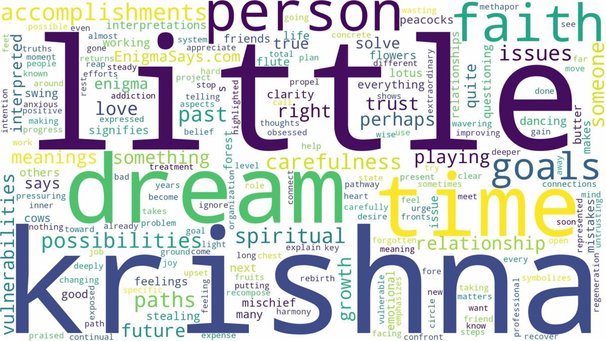 dream about little krishna and related dreams with their meanings in a word cloud