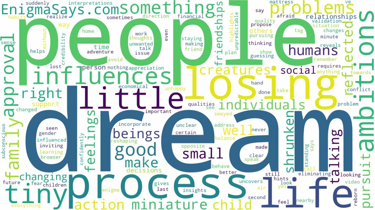 dream about little people and related dreams with their meanings in a word cloud