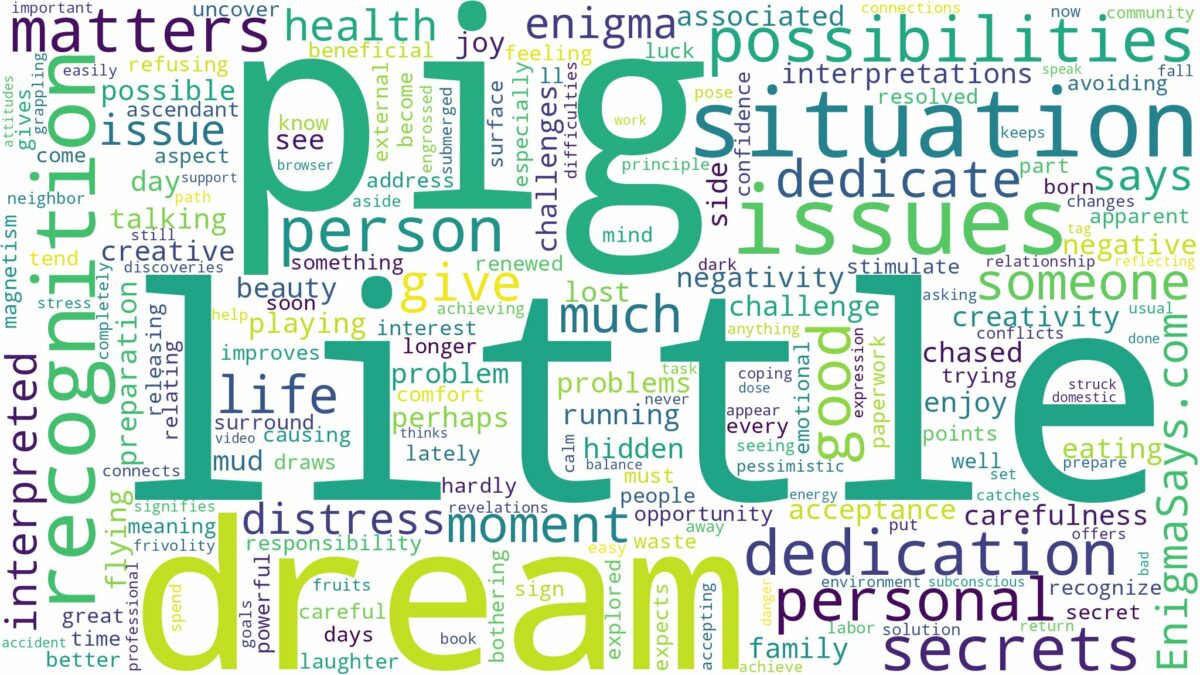 dream about little pig and related dreams with their meanings in a word cloud