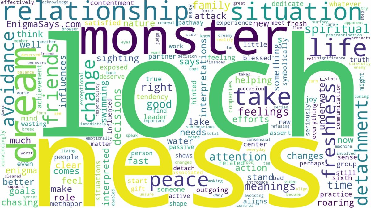 dream about loch ness monster and related dreams with their meanings in a word cloud