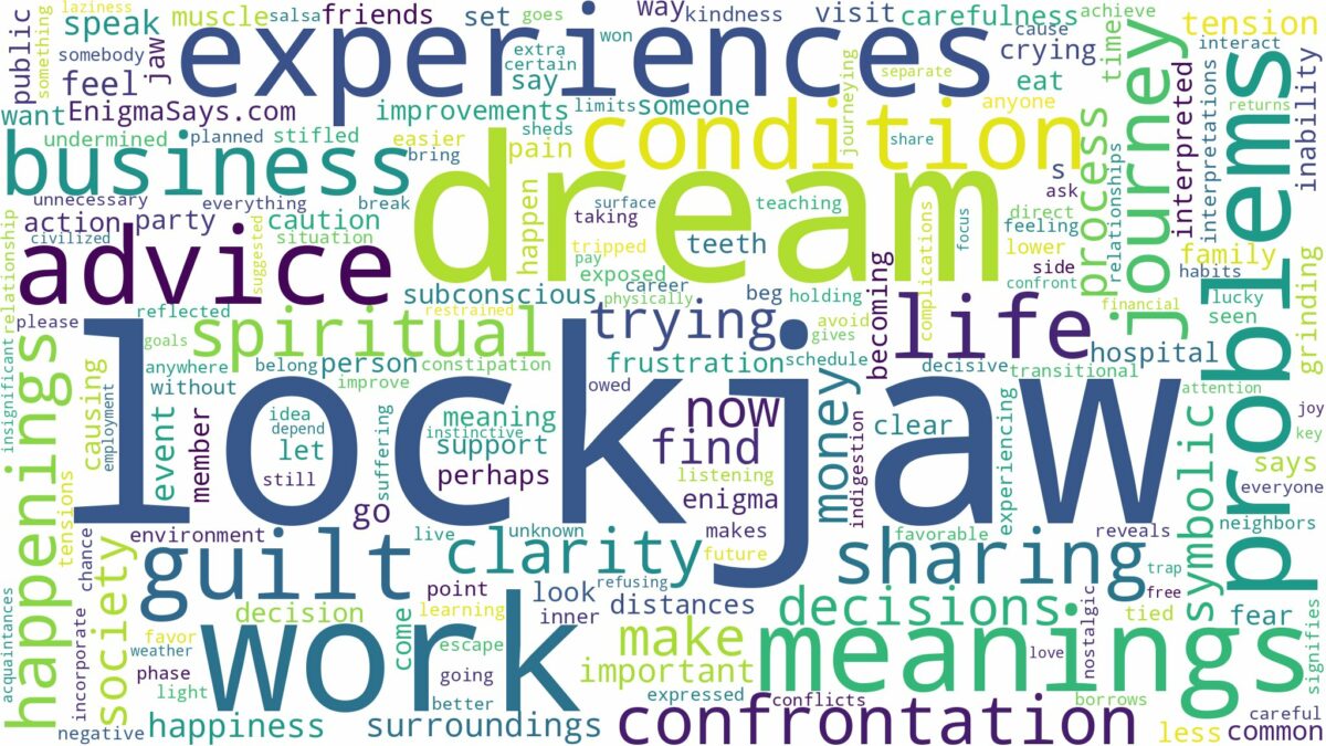 dream about lockjaw and related dreams with their meanings in a word cloud