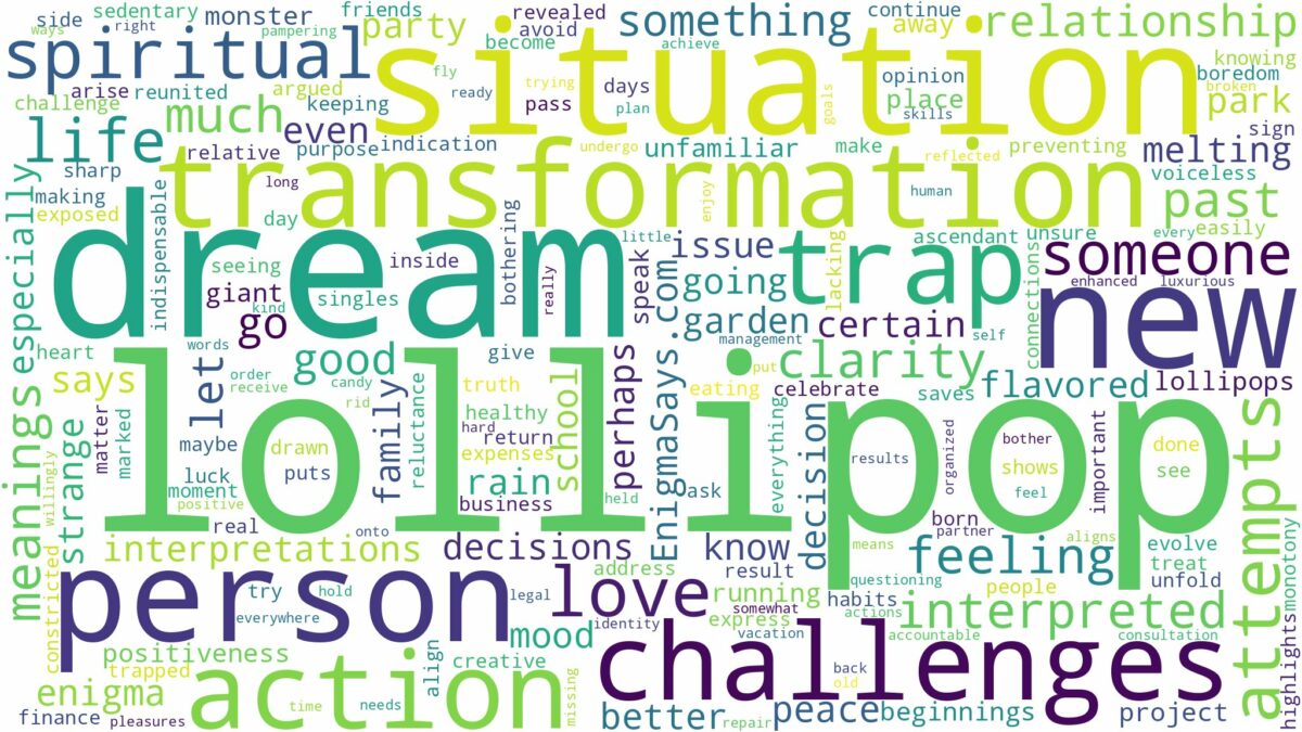 dream about lollipop and related dreams with their meanings in a word cloud