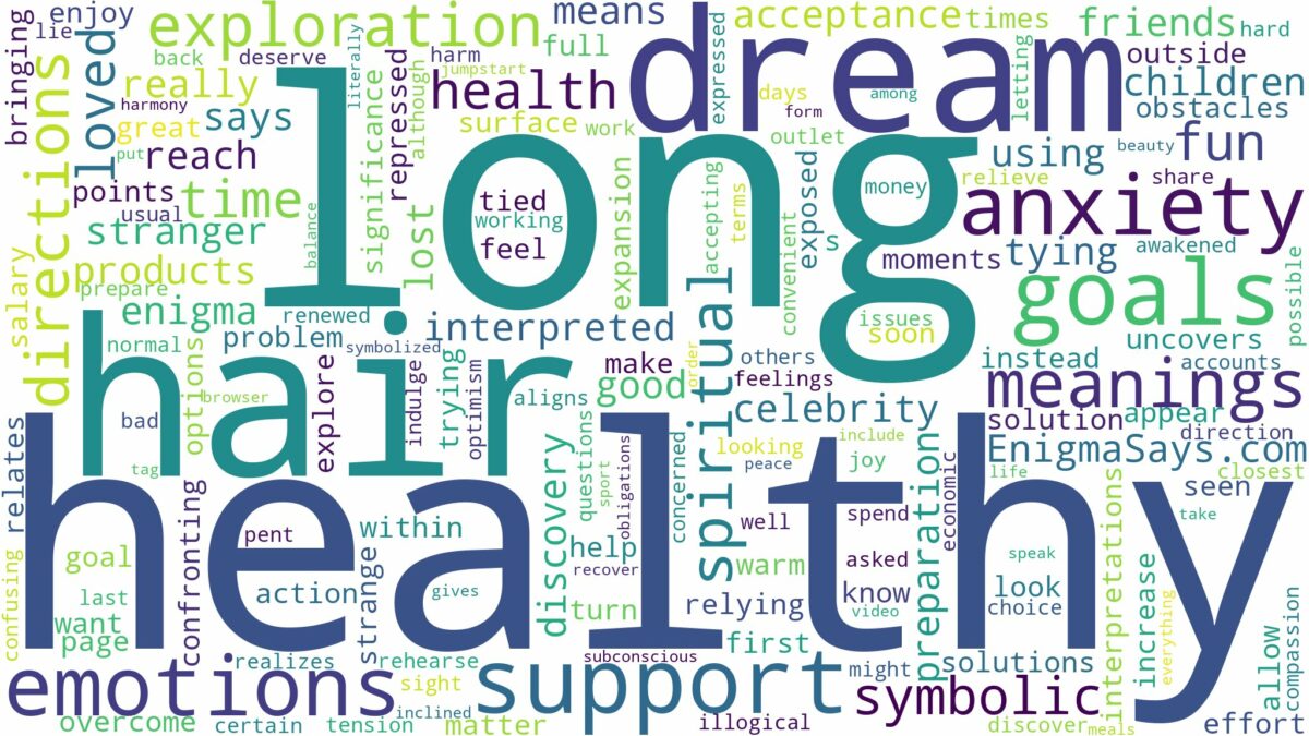 dream about long healthy hair and related dreams with their meanings in a word cloud