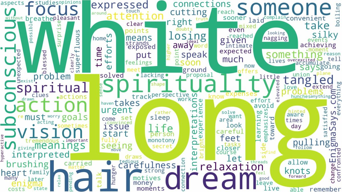 dream about long white hair and related dreams with their meanings in a word cloud