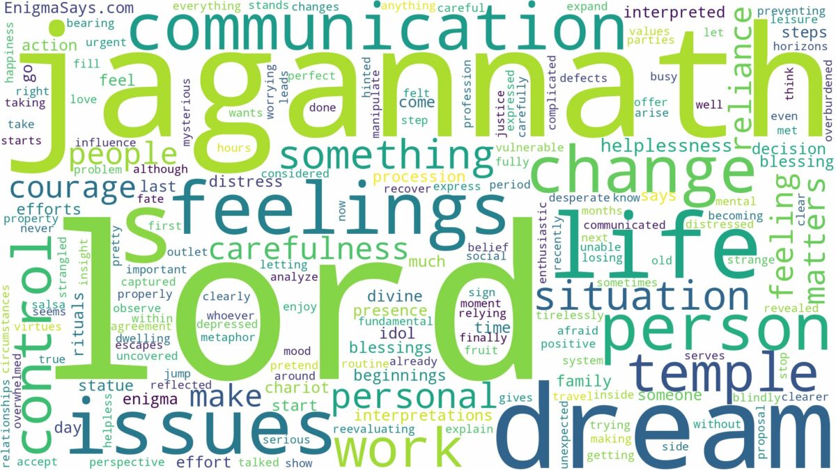 dream about lord jagannath and related dreams with their meanings in a word cloud