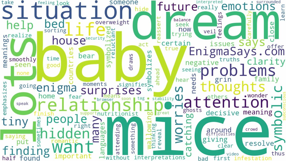 dreams about lots of baby mice and related dreams with their meanings in a word cloud