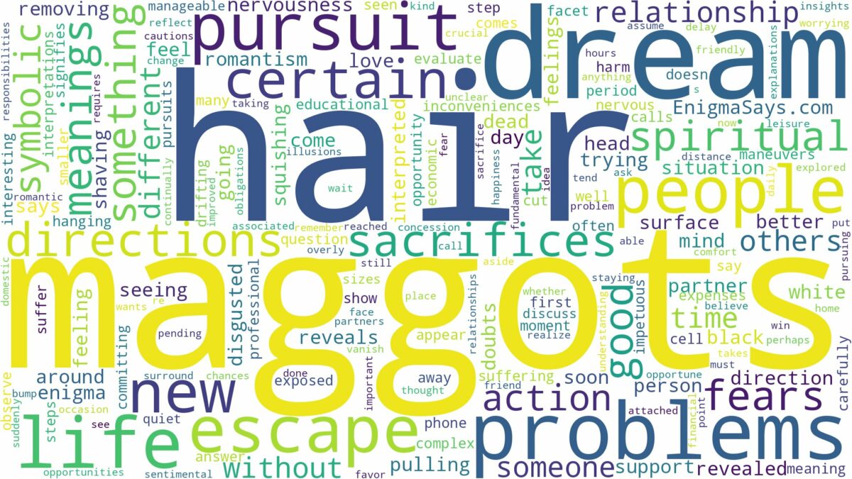 dreams about maggots in hair and related dreams with their meanings in a word cloud