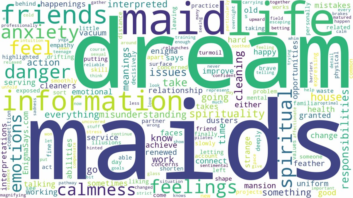 dream about maid and related dreams with their meanings in a word cloud