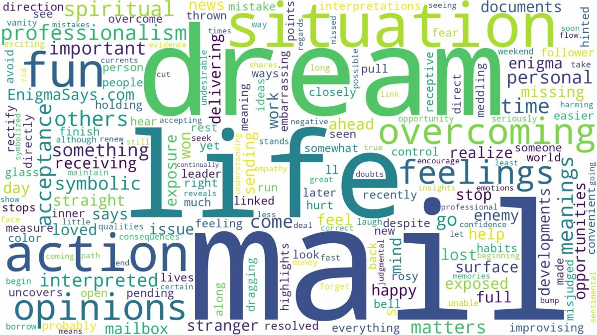 dream about mail and related dreams with their meanings in a word cloud