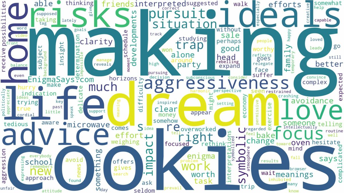 dream of making cookies and related dreams with their meanings in a word cloud