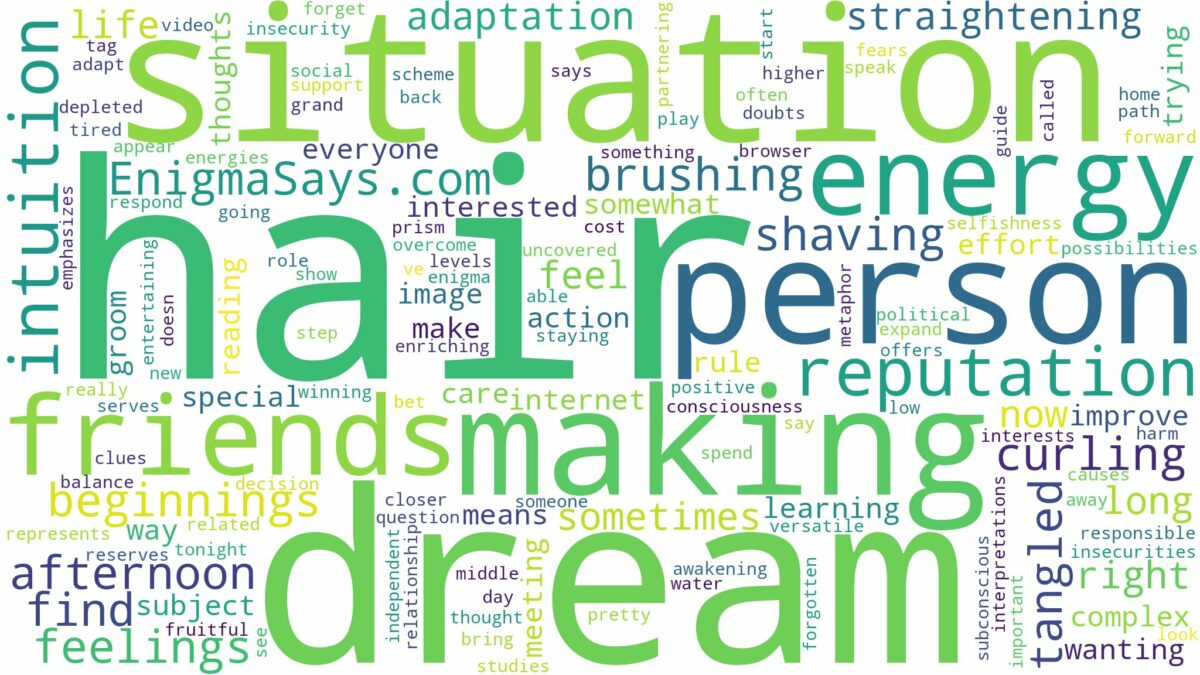 dream of making hair and related dreams with their meanings in a word cloud