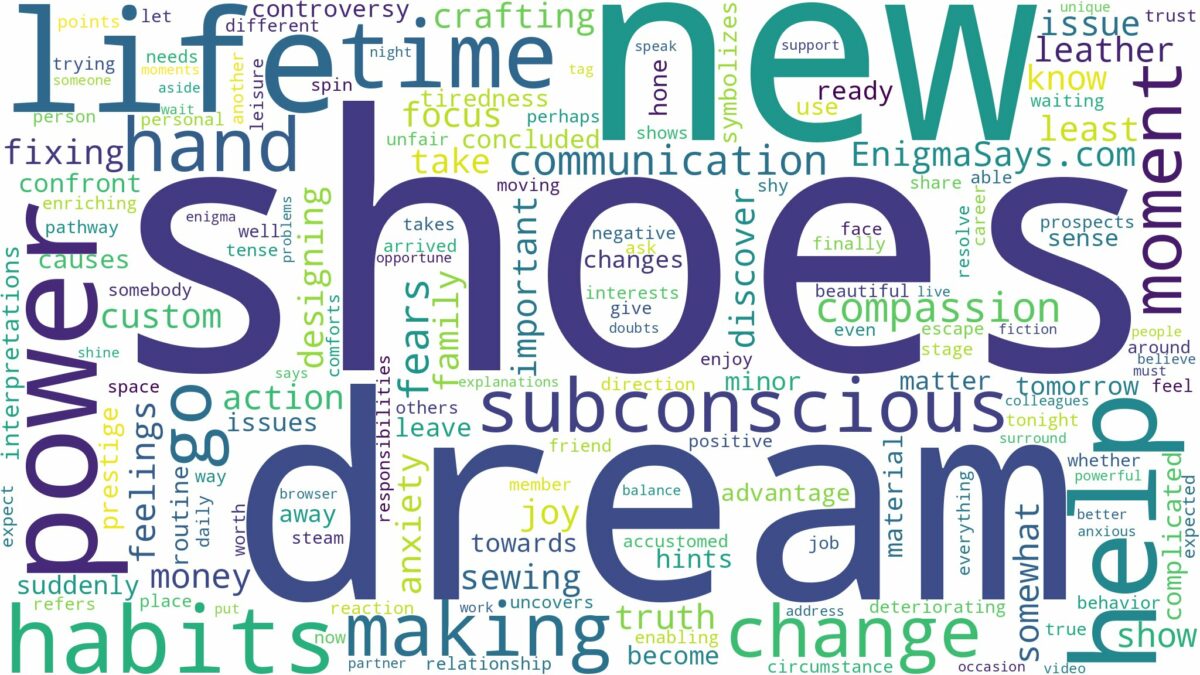 dream of making shoes and related dreams with their meanings in a word cloud