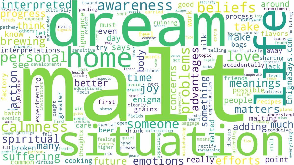 dream about malt and related dreams with their meanings in a word cloud