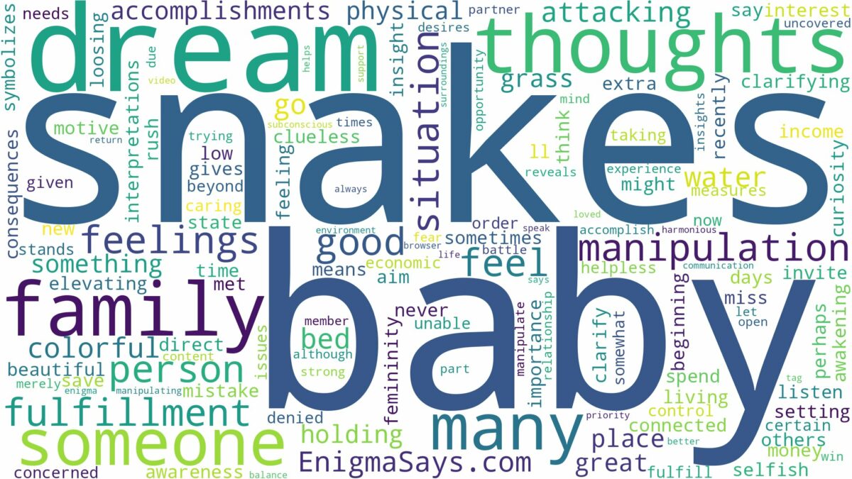 dream about many baby snakes and related dreams with their meanings in a word cloud