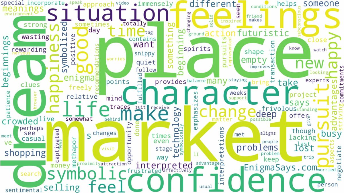 dream about market place and related dreams with their meanings in a word cloud