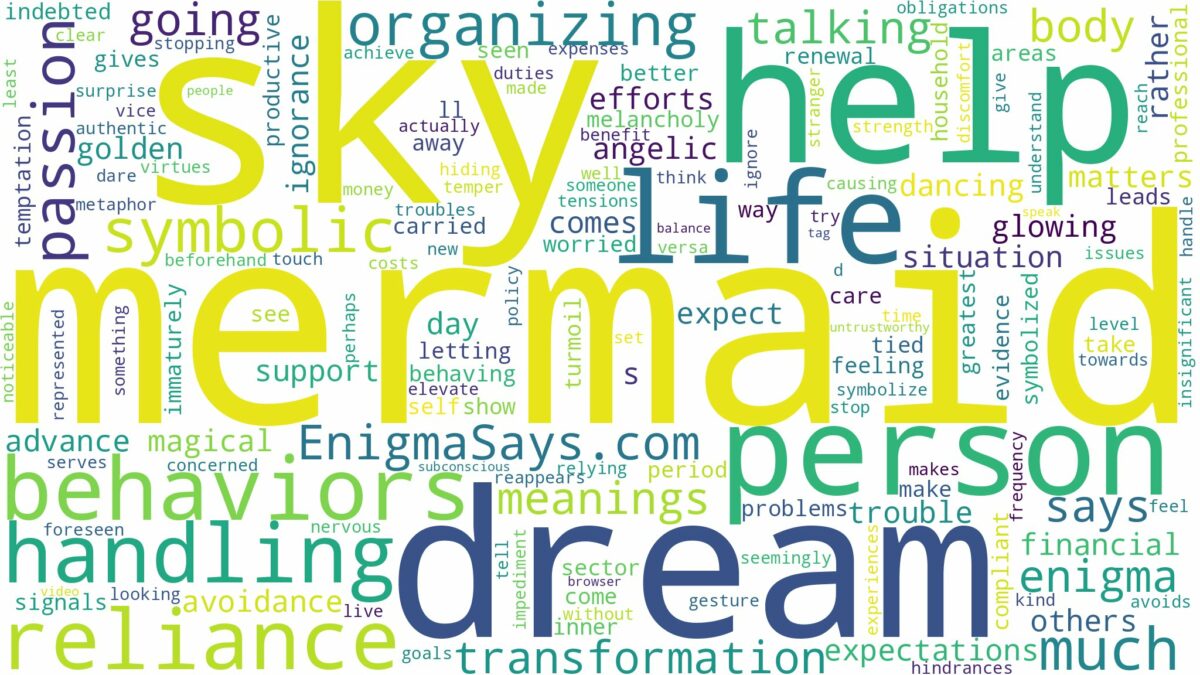 dream about mermaid in the sky and related dreams with their meanings in a word cloud