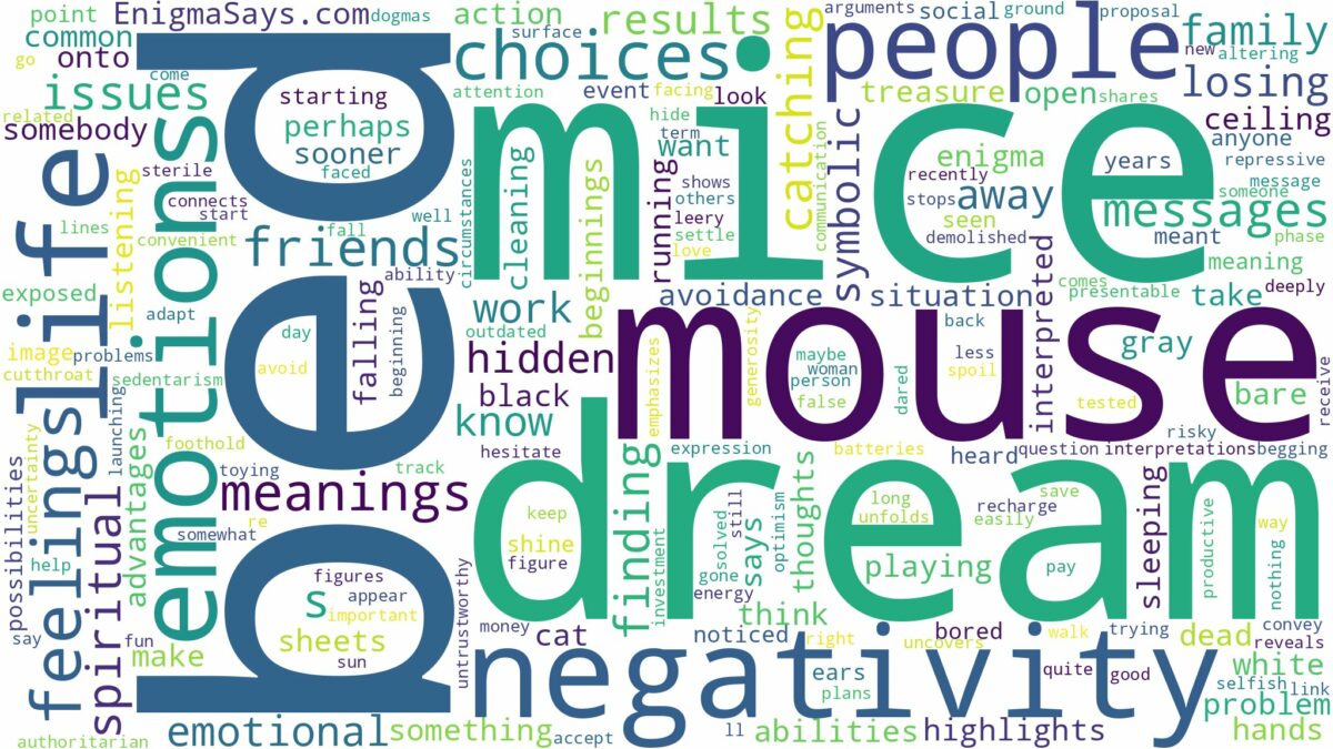 dream about mice in bed and related dreams with their meanings in a word cloud