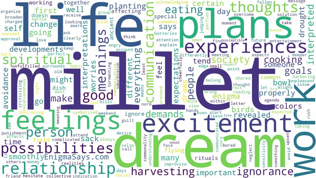 dream about millet and related dreams with their meanings in a word cloud