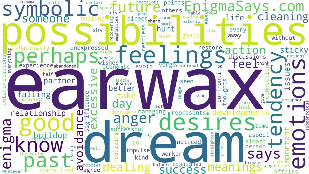 dream about a lot of earwax and related dreams with their meanings in a word cloud