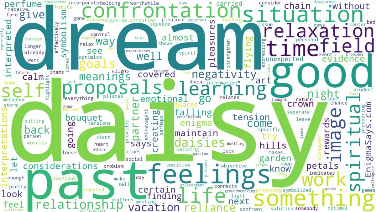 dream about daisy and related dreams with their meanings in a word cloud