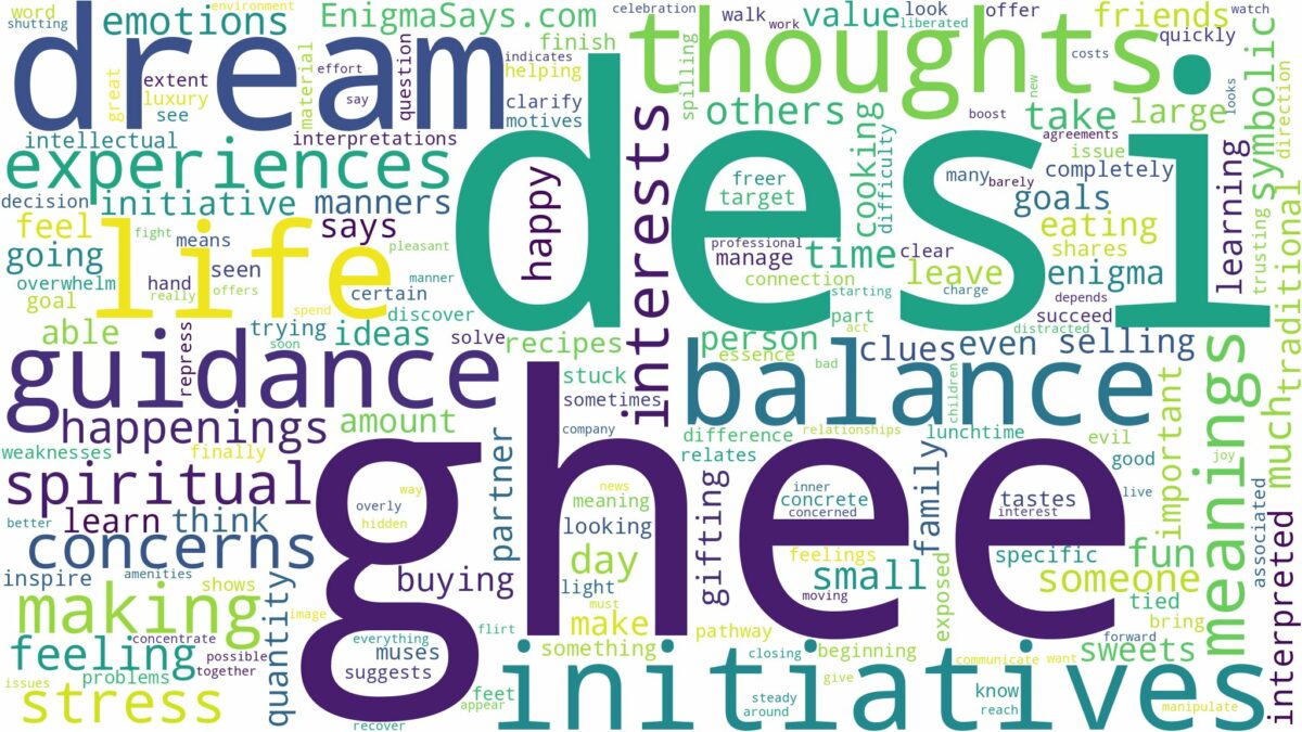 dream about desi ghee and related dreams with their meanings in a word cloud