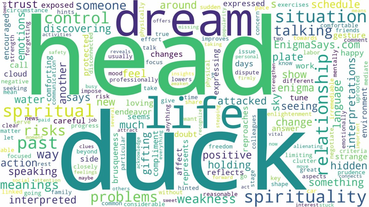 dream about duck head and related dreams with their meanings in a word cloud