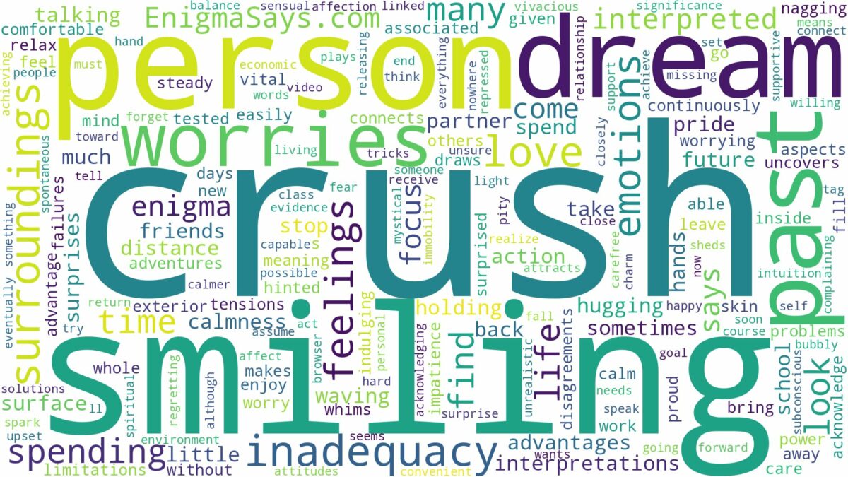 dreaming of your crush smiling at you and related dreams with their meanings in a word cloud