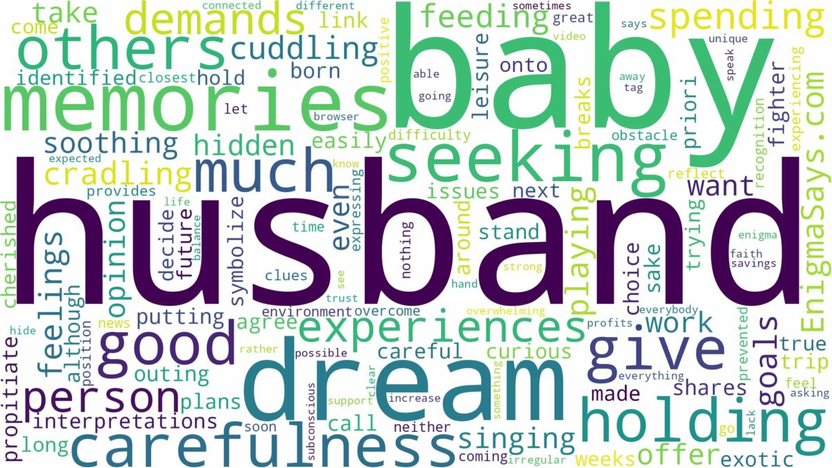 dreaming about your husband holding a baby and related dreams with their meanings in a word cloud