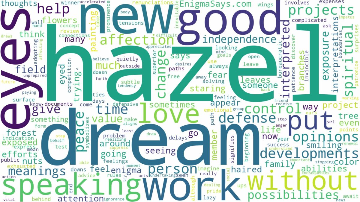 dream about hazel and related dreams with their meanings in a word cloud