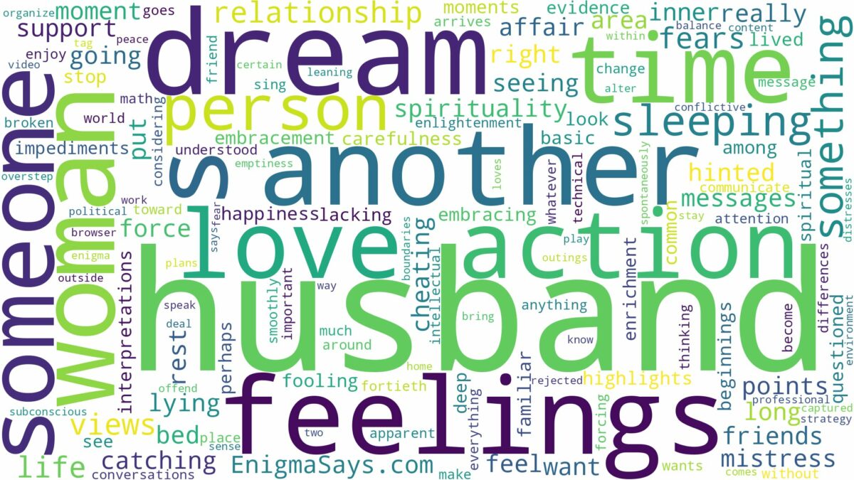 dreaming about your husband sleeping with another woman and related dreams with their meanings in a word cloud