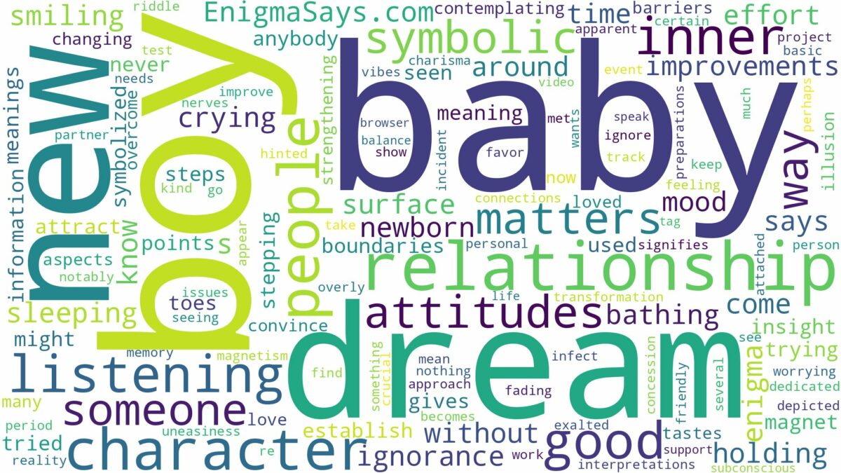 dream about new baby boy and related dreams with their meanings in a word cloud