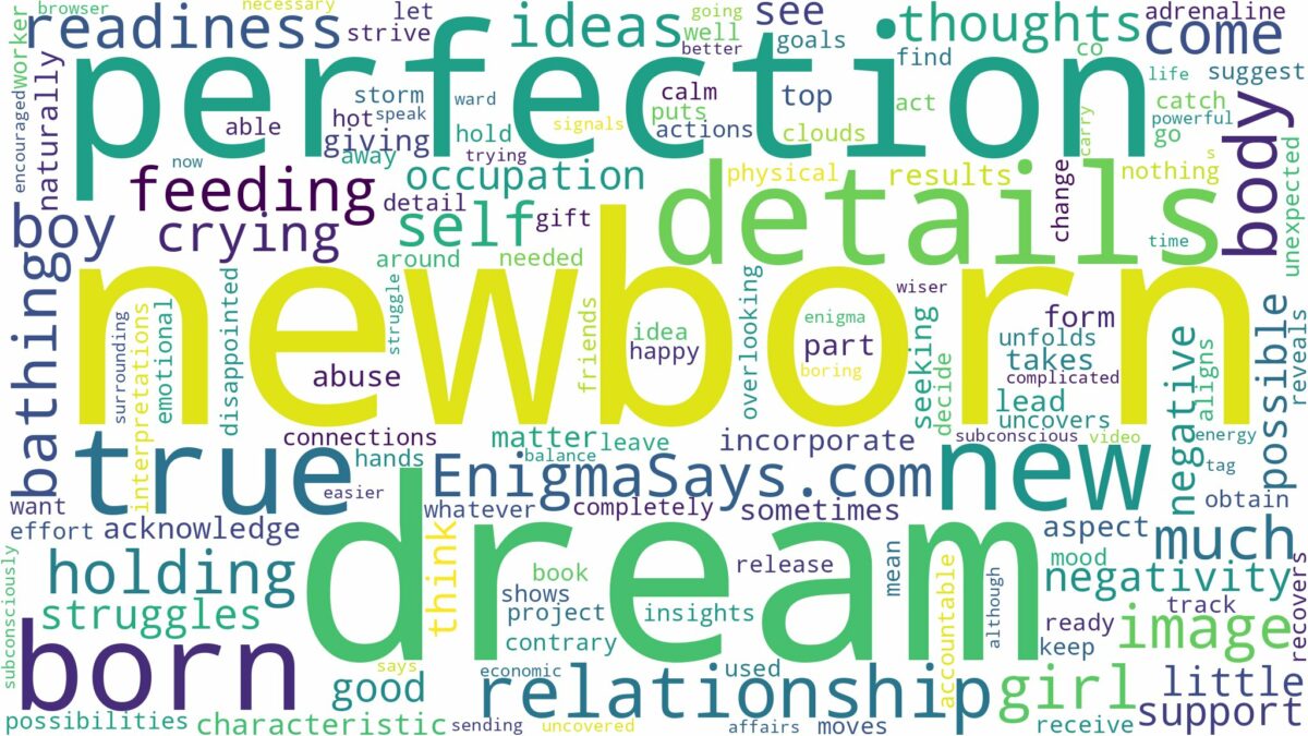 dream about new born and related dreams with their meanings in a word cloud