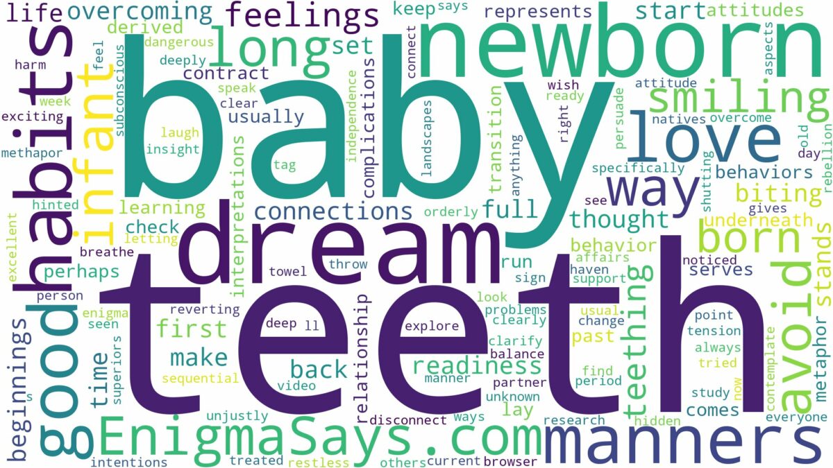 dream about newborn baby with teeth and related dreams with their meanings in a word cloud