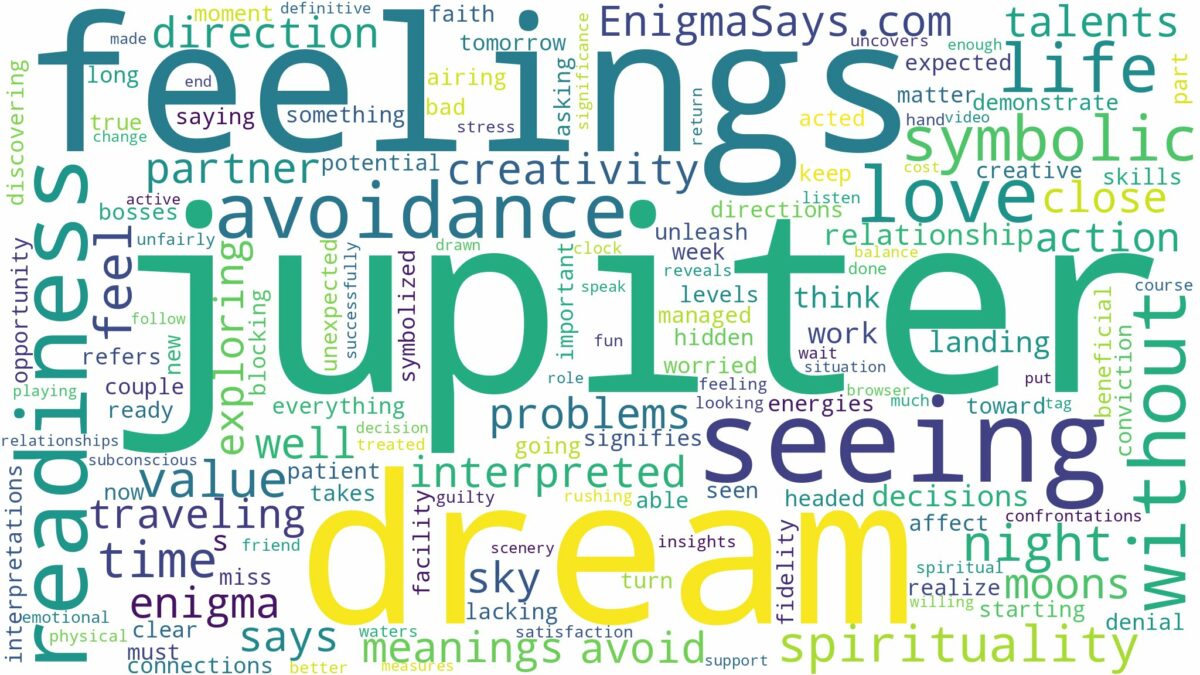 dream of seeing jupiter and related dreams with their meanings in a word cloud