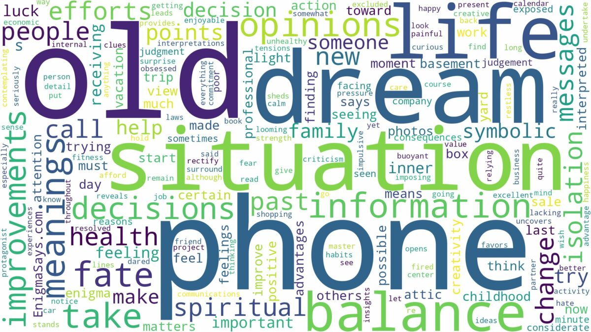 dream about old phone and related dreams with their meanings in a word cloud