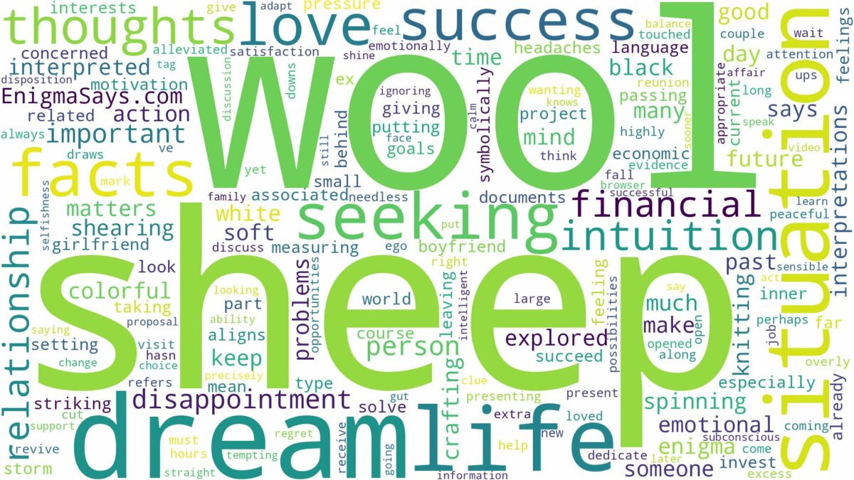 dream about sheep wool and related dreams with their meanings in a word cloud