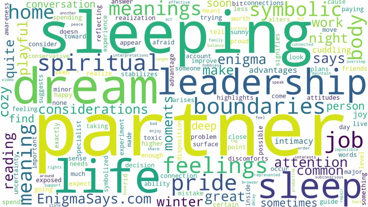 dreaming of sleeping with your partner and related dreams with their meanings in a word cloud