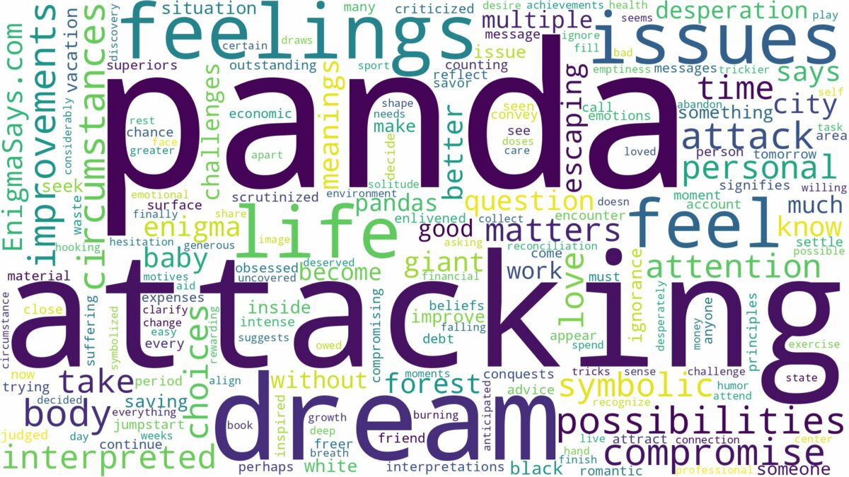 dreaming of panda attacking you and related dreams with their meanings in a word cloud