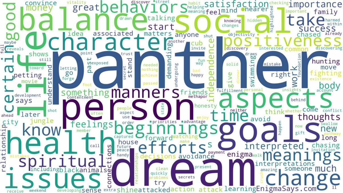 dream about panther and related dreams with their meanings in a word cloud