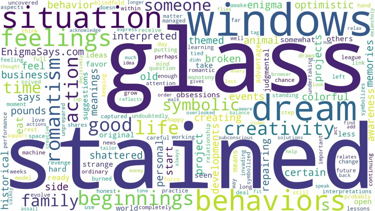 dream about stained glass windows and related dreams with their meanings in a word cloud