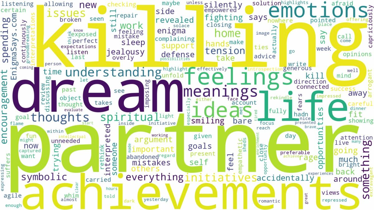 dreaming of partner killing you and related dreams with their meanings in a word cloud