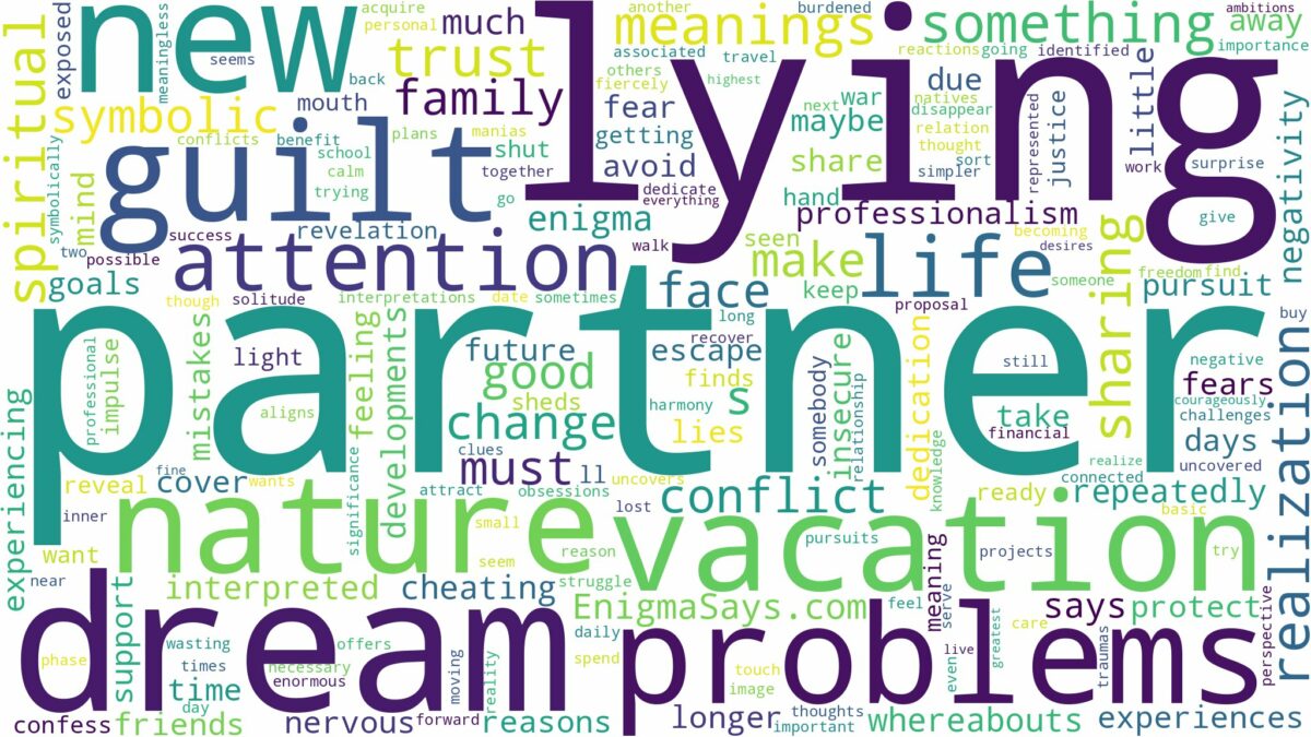 dreaming of partner lying and related dreams with their meanings in a word cloud