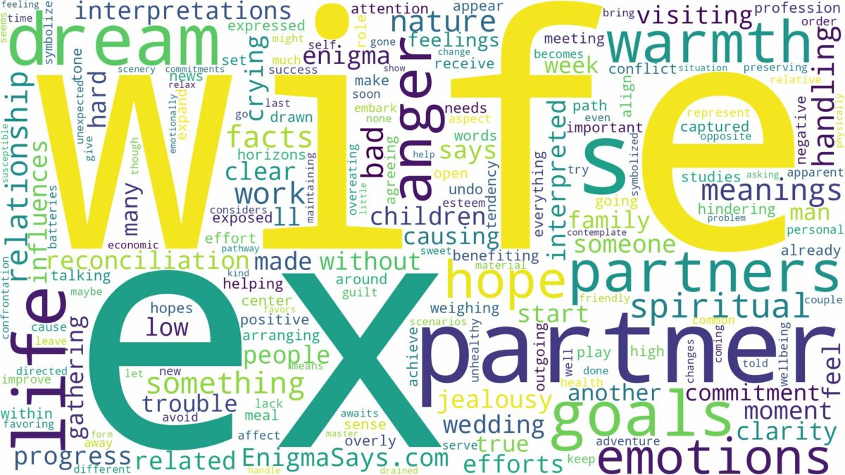 dreams about partners ex wife and related dreams with their meanings in a word cloud