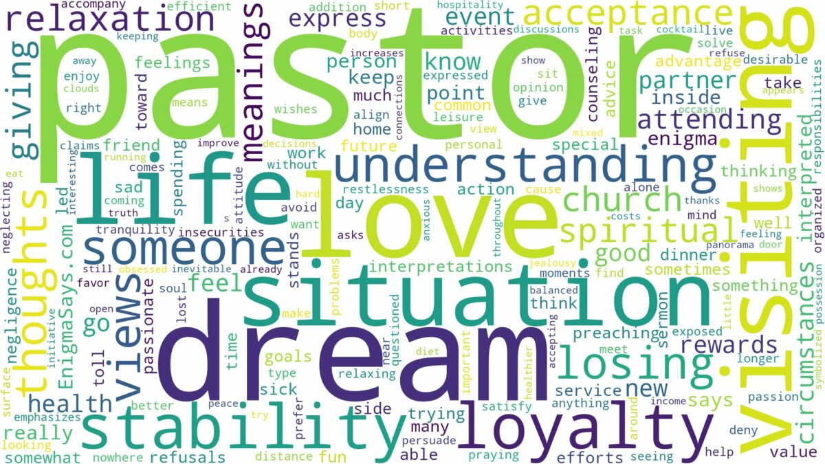 dream about pastor and related dreams with their meanings in a word cloud