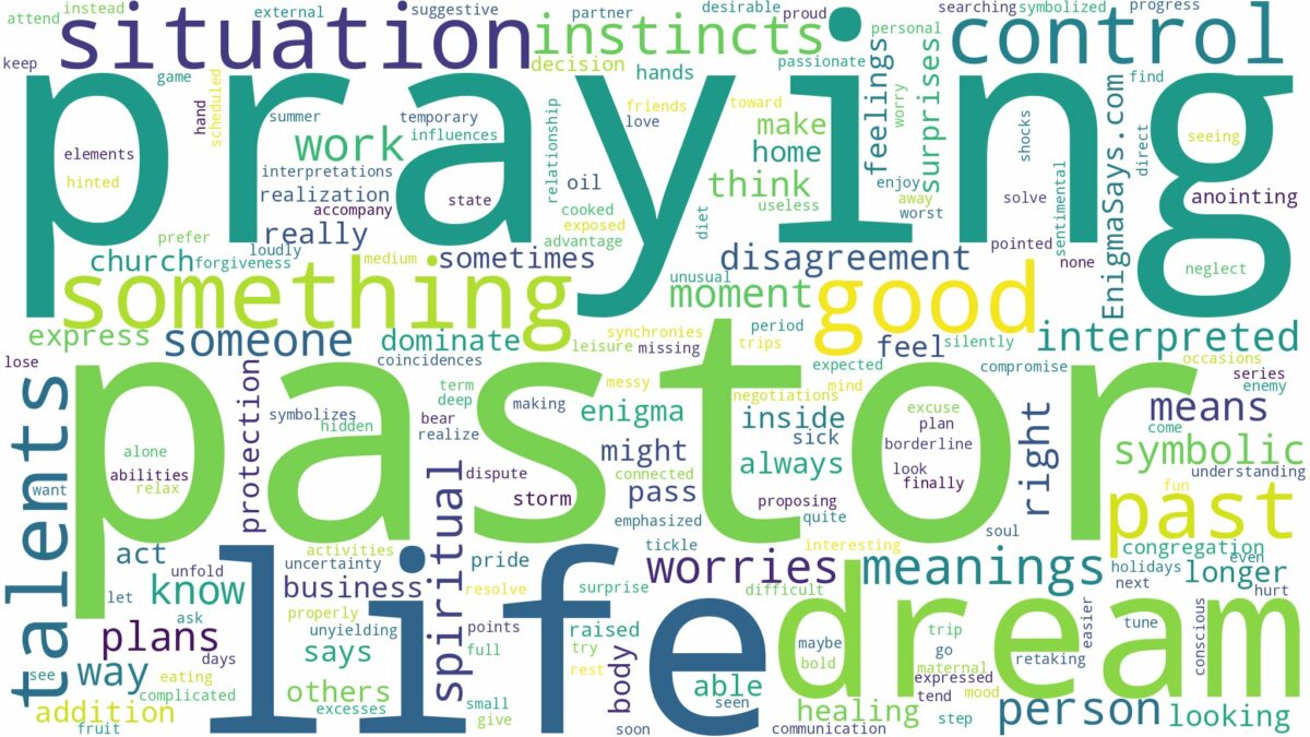 dreaming of pastor praying and related dreams with their meanings in a word cloud