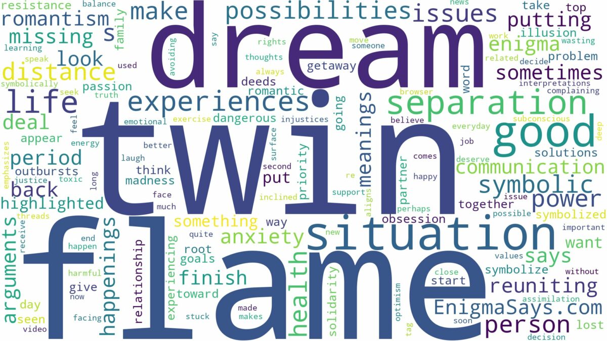 dream about twin flame in separation and related dreams with their meanings in a word cloud